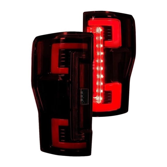 Replaces OEM Halogen Style Tail Lights for 2017-C F250, F350, F450 & F550, Red Lens