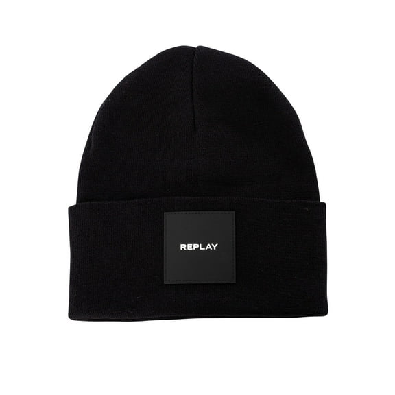 Replay Box Logo Beanie, Black
