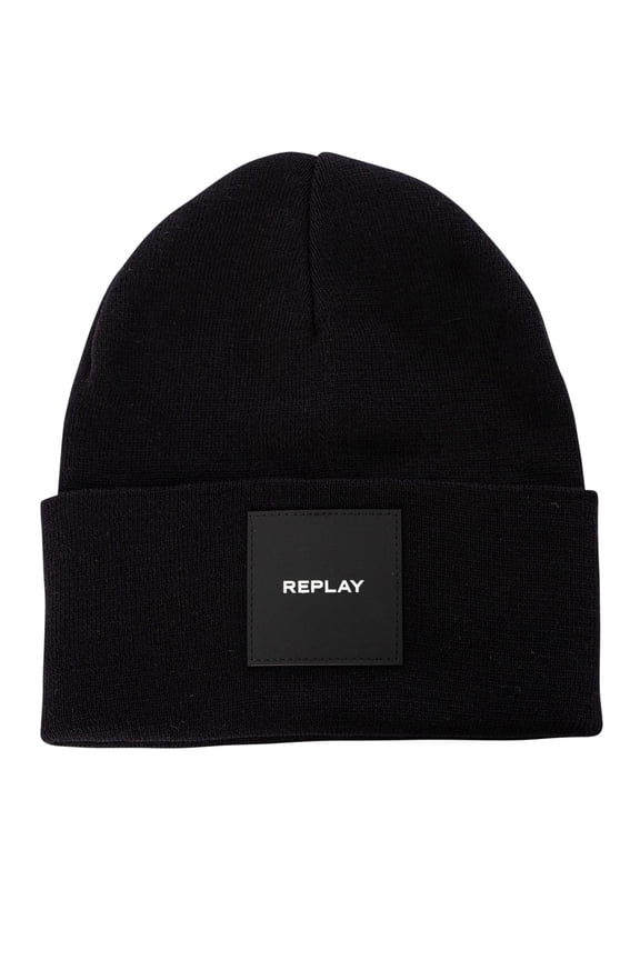 Replay Box Logo Beanie, Black