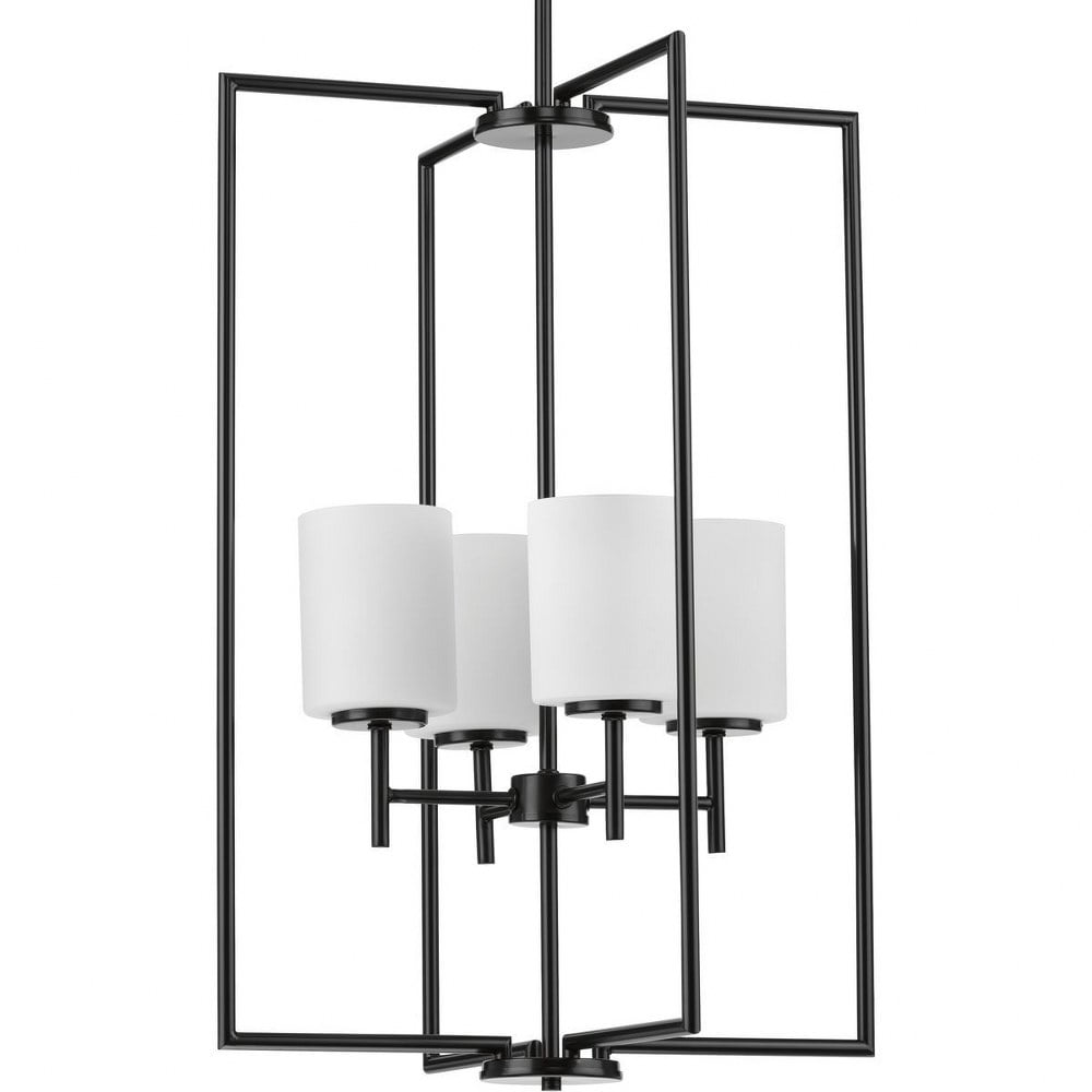 Elegant Replay Black and Brushed Nickel 4-Light Foyer Pendant