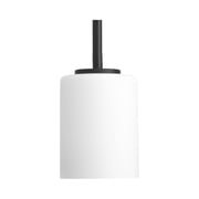 Replay Collection One-Light Black Etched White Glass Modern Mini-Pendant Light