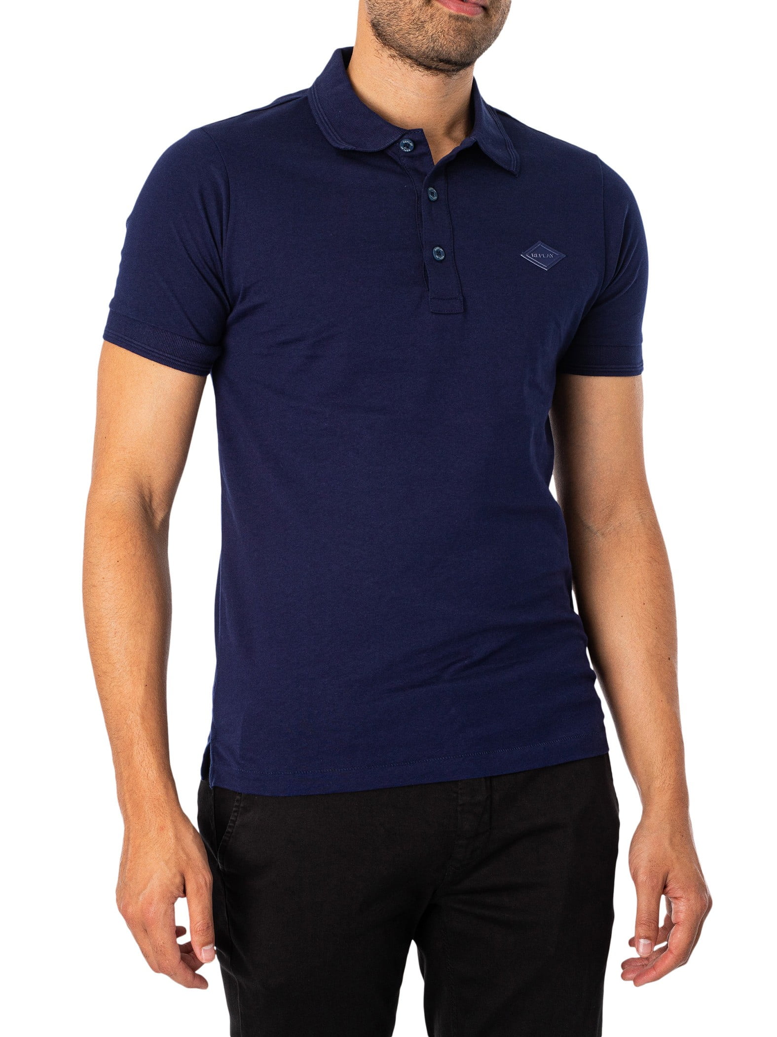 Shirt, Logo Polo Blue Diamond Replay