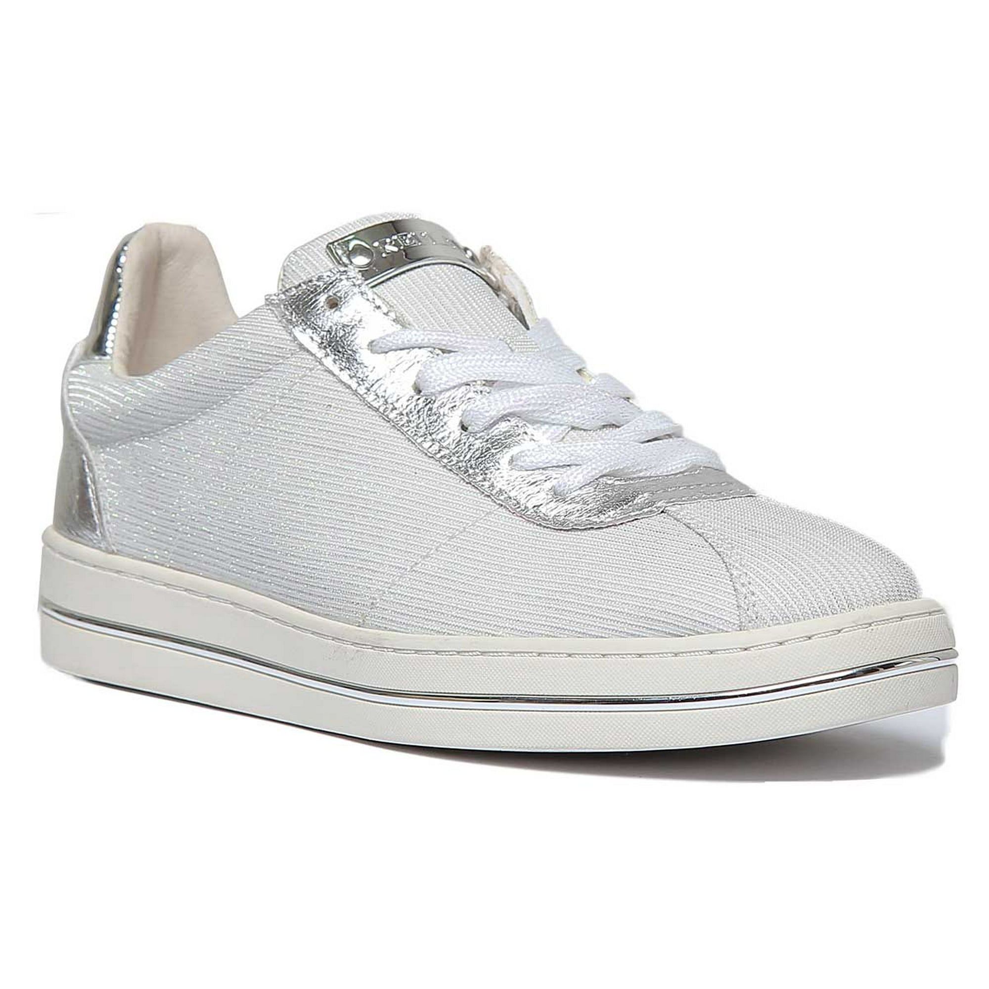 Replay Jemin Women's Low Top Lace Up Sparkling Synthetic Trainers In White  Size 6 