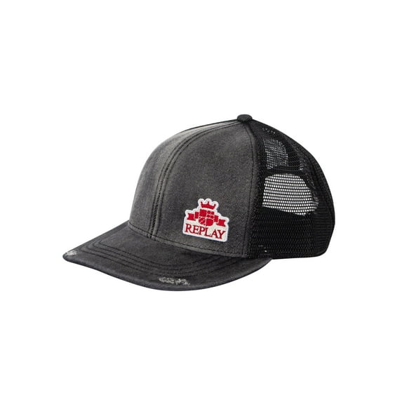 Replay Logo Mesh Cap, Grey