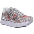 thumbnail image 1 of Replay Redbank R Logo Women's Platform Sole Lace Up Sneakers In Beige Size 8, 1 of 6