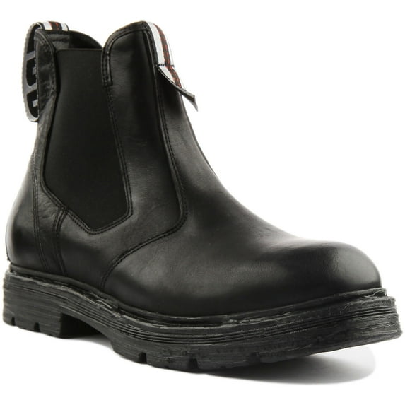 Replay Reserve Men's Leather Chelsea Boots In Black Size 10