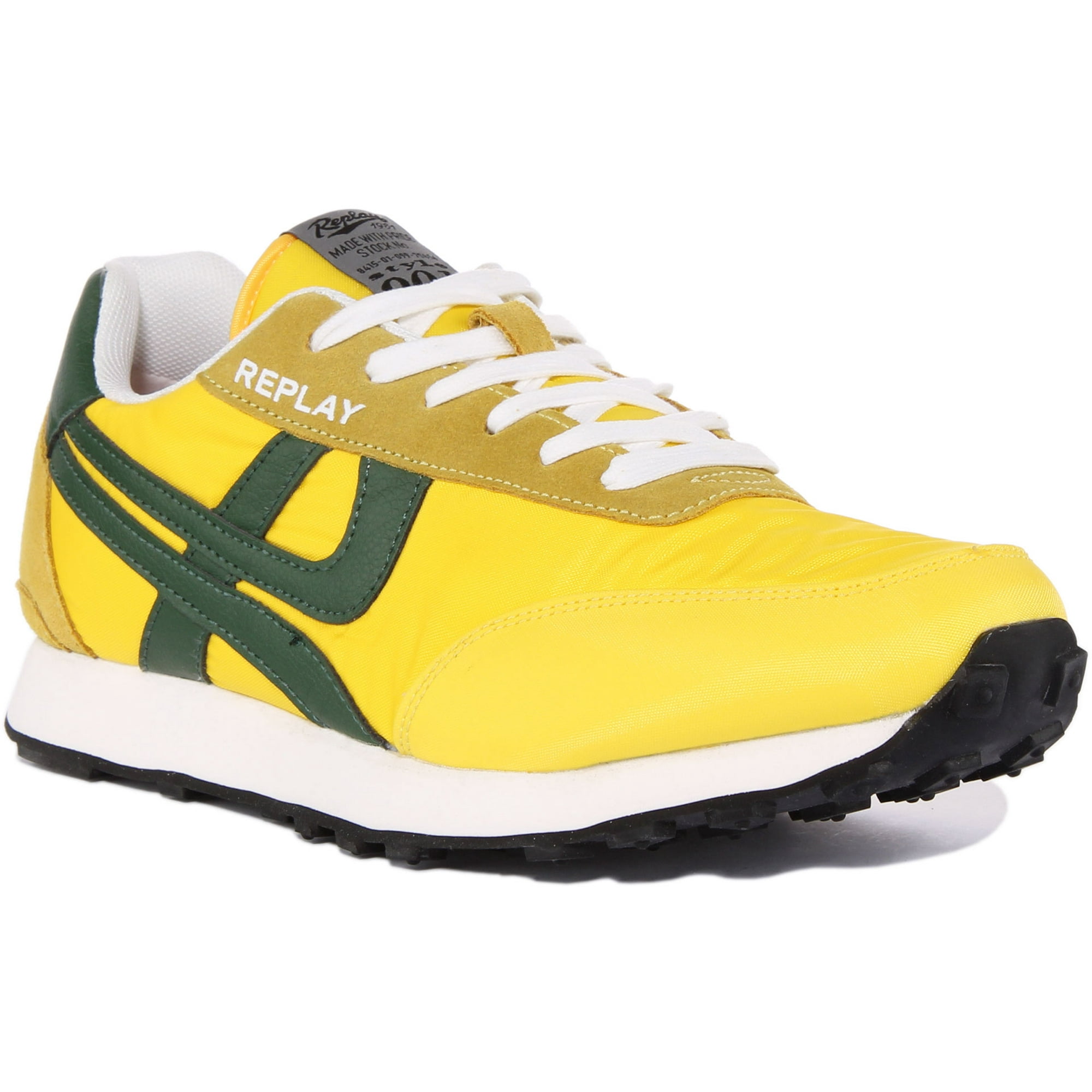 Replay Rude Vintage Men's Lace Up Casual Trainers In Yellow Size 12.5 