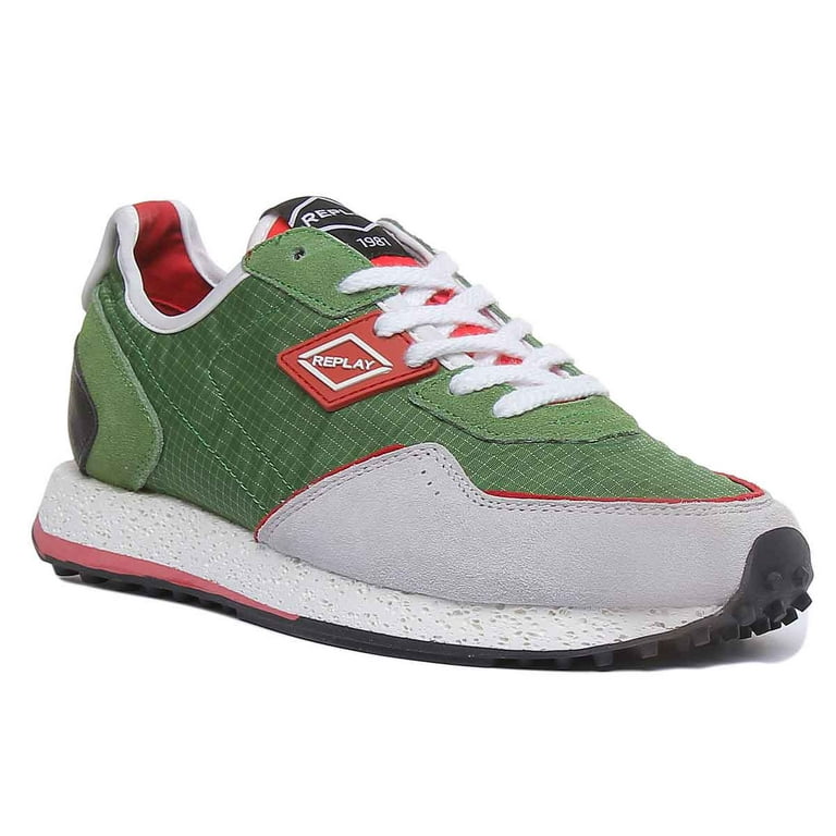 Replay Tag 81 Men s Lace Up Casual Trainers In Green Size 8