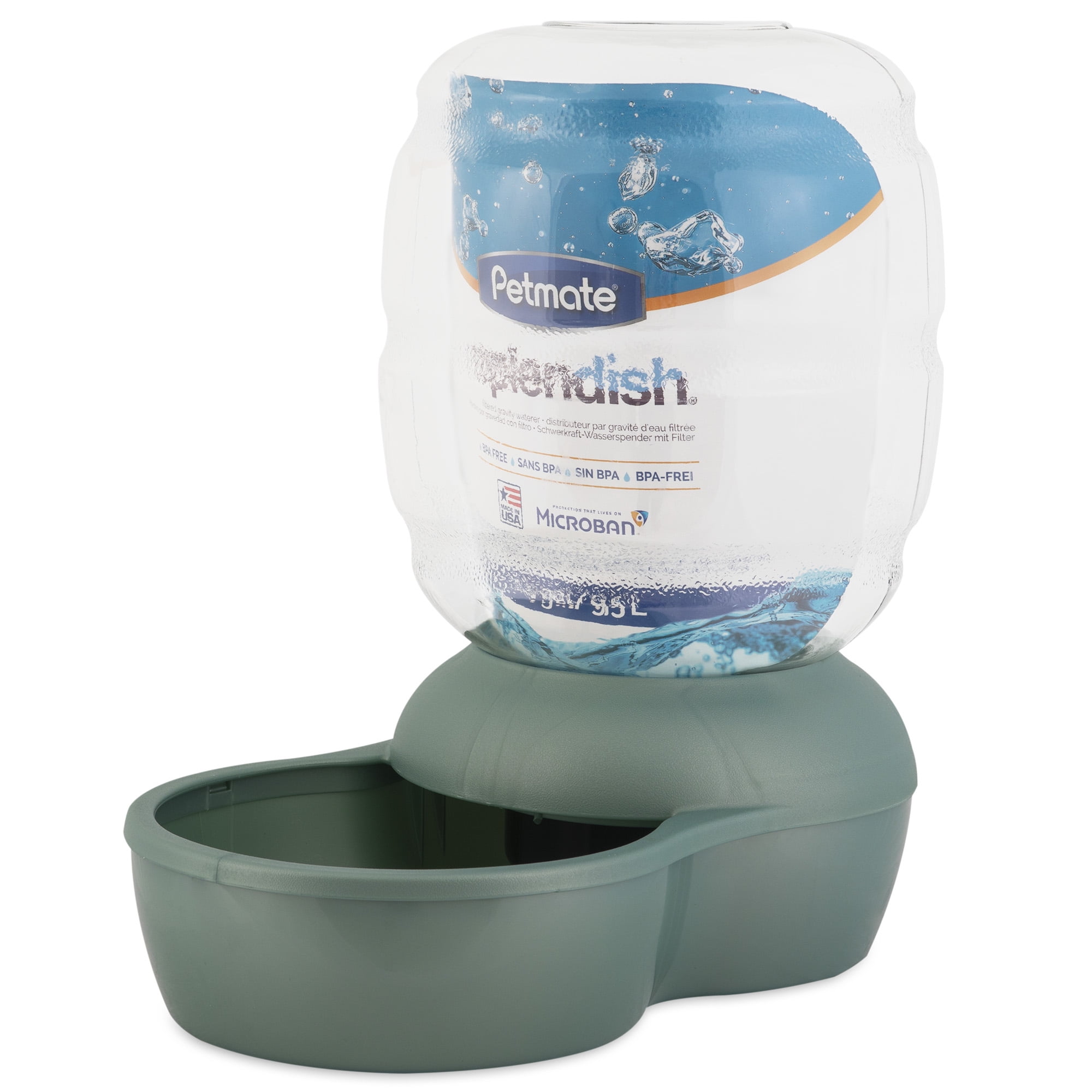 Petmate Replendish Gravity Pet Waterer with Microban for Cats and Dogs Green 4 Gallons Walmart