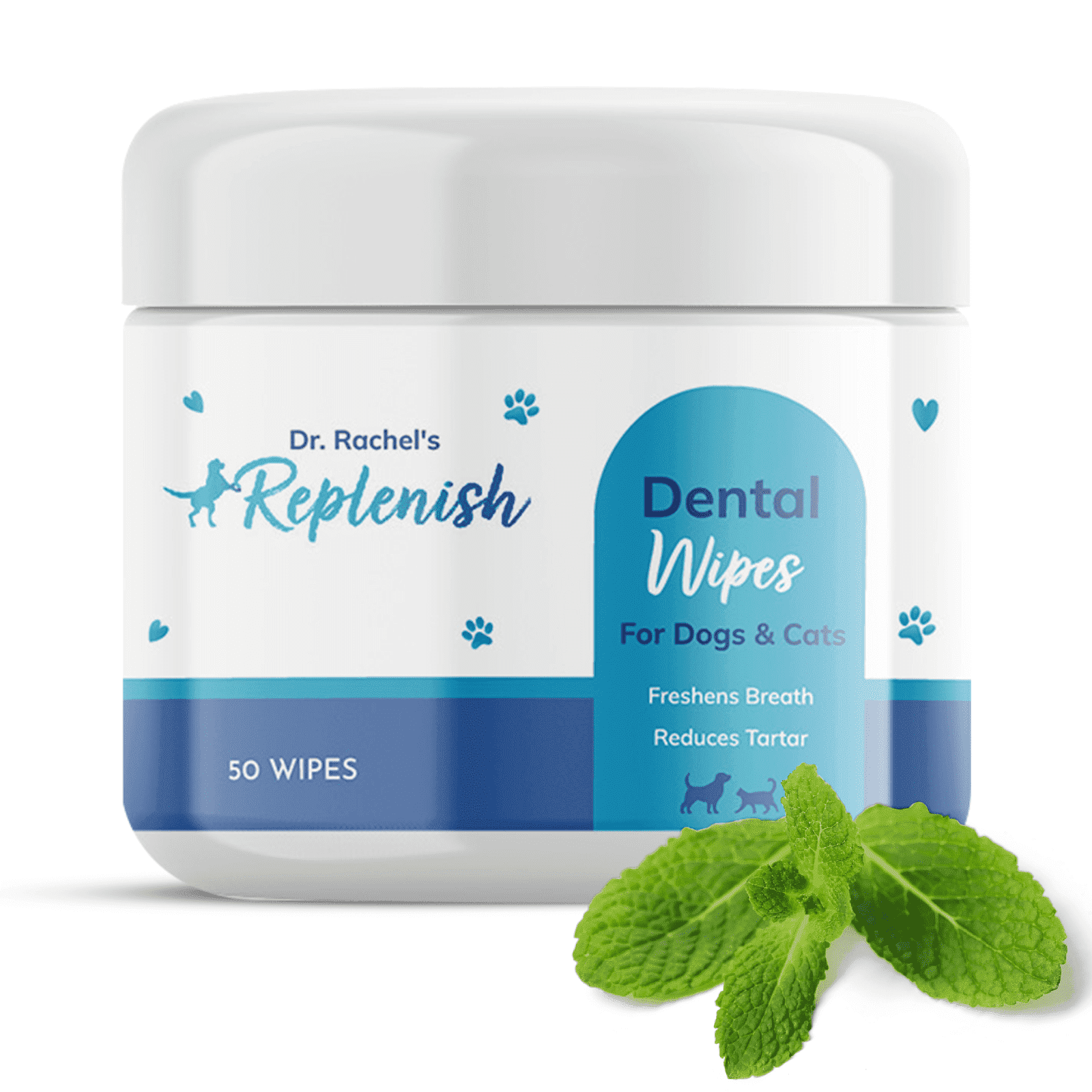 Replenish Dental Wipes for Dogs and Cats - Dog Teeth Cleaning Wipes for