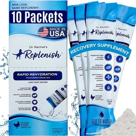 Replenish Electrolyte Substitute Formula Hydration Water Additive Supplement for Dogs Recovery