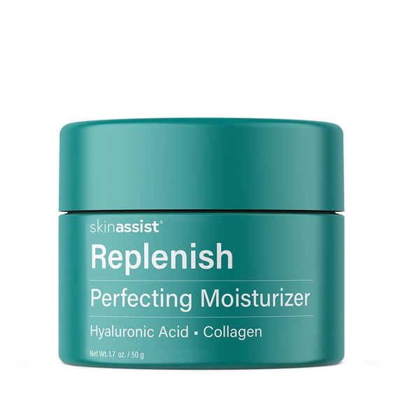 Replenish Perfecting Face Moisturizer Moisturizer Face Cream with Hyaluronic Acid, Collagen, Panthenol and Vitamin C, Hydrating Facial Moisturizers and Facial Lotion for Women, 1.7 oz