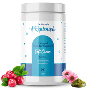 Replenish Bladder Support Chews for Dogs UTI Supplement   Cranberry Chews for Dogs Urinary Tract Support - Dog Kidney Support Supplement Chew - 60 Count