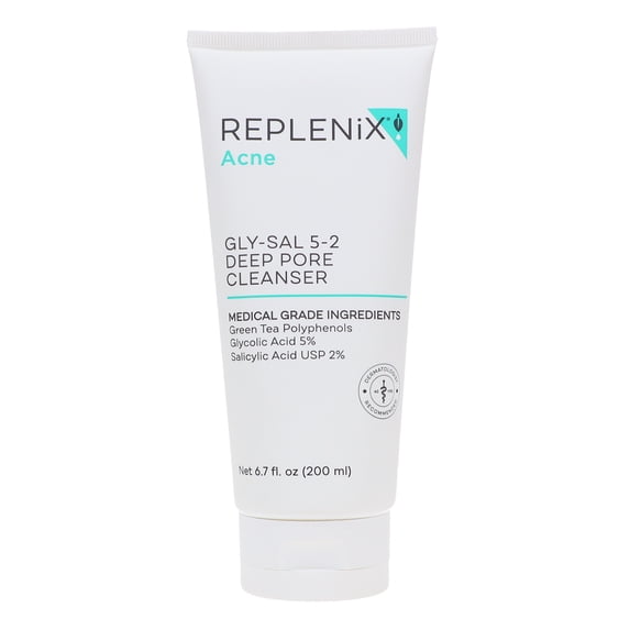 Replenix Gly/Sal 5-2 Facial Cleanser, Face Wash for Acne Prone Skin, 6.7 Oz