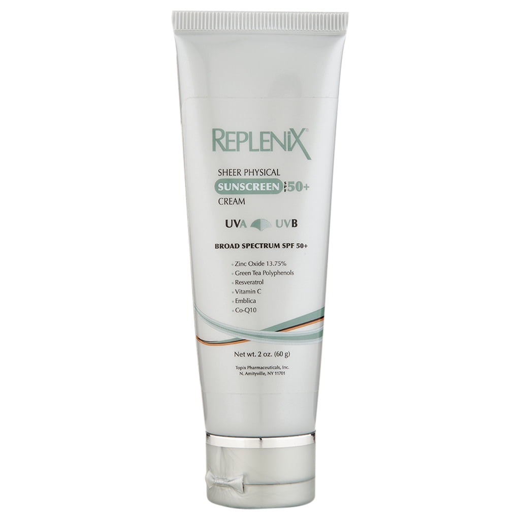 Replenix Sheer Physical Sunscreen Cream Spf 50 Replenix Sheer Physical Broad Spectrum SPF 50+ Sunsceen Cream 2 oz / 60