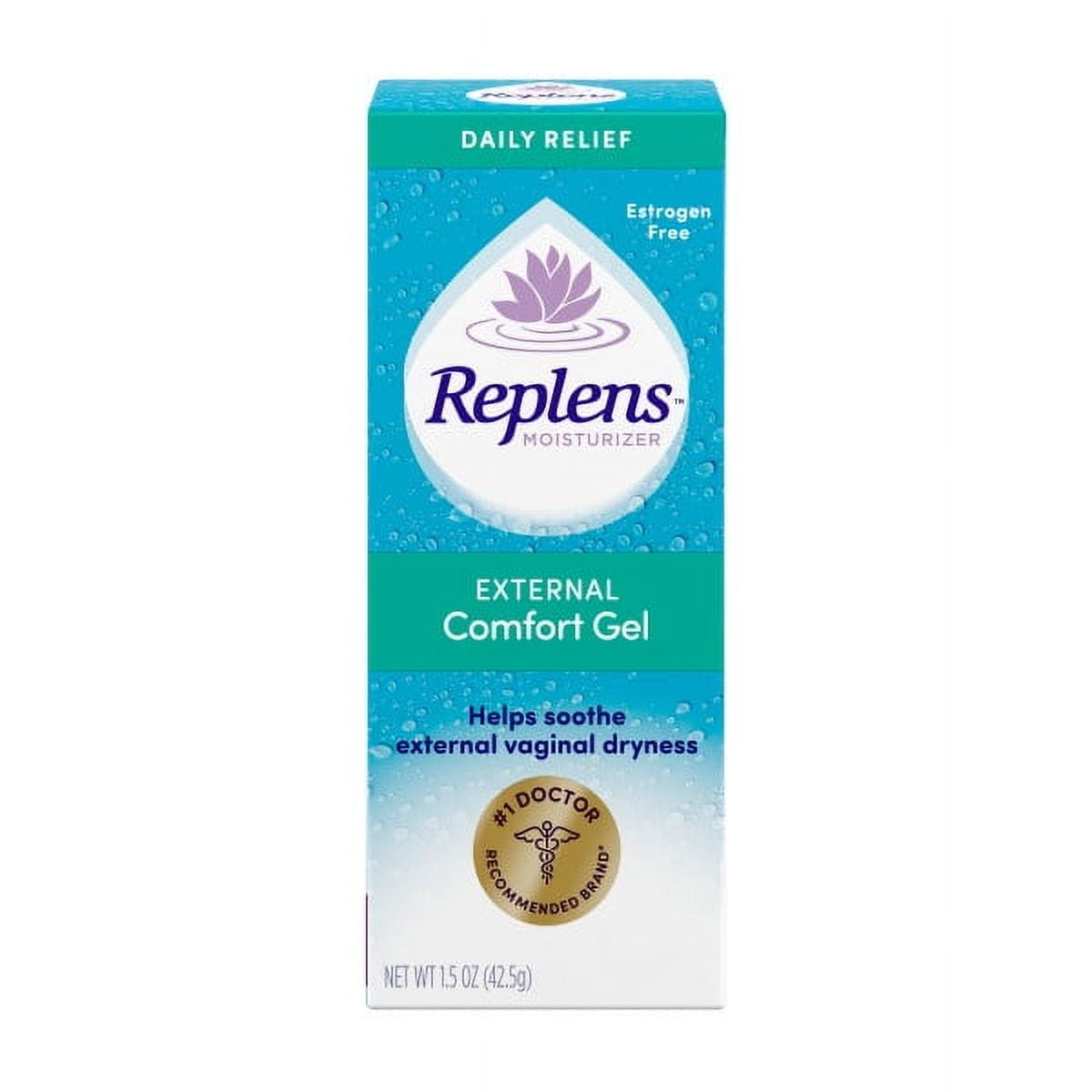 Replens Daily Relief External Comfort Gel, Soothes External Vaginal Dryness, Estrogen-Free, 1.5 oz
