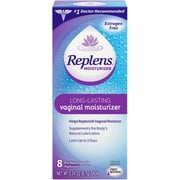 Replens Long Lasting Vaginal Moisturizer, 8 Ct, 0.24 Oz, 2 Pack