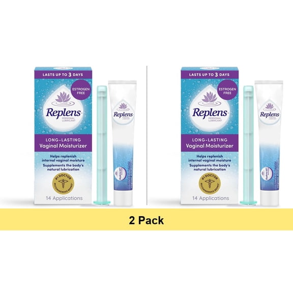 Replens Long Lasting Vaginal Moisturizer with Reusable Applicator, 14 Applications - 2 Pack