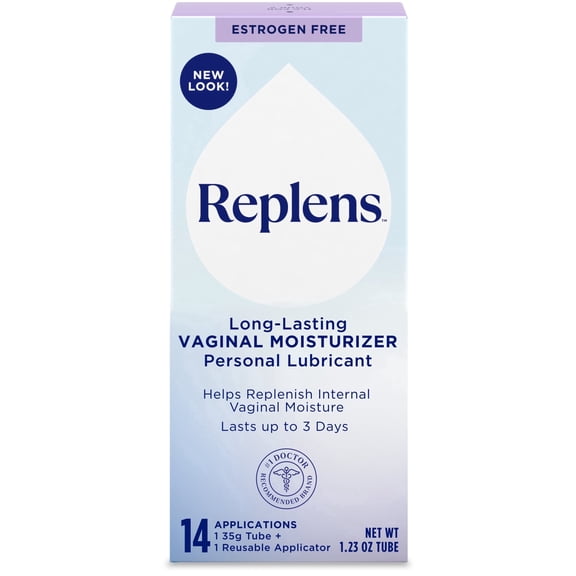 Replens Long Lasting Vaginal Moisturizer with Reusable Applicator, 14 Applications - 2 Pack