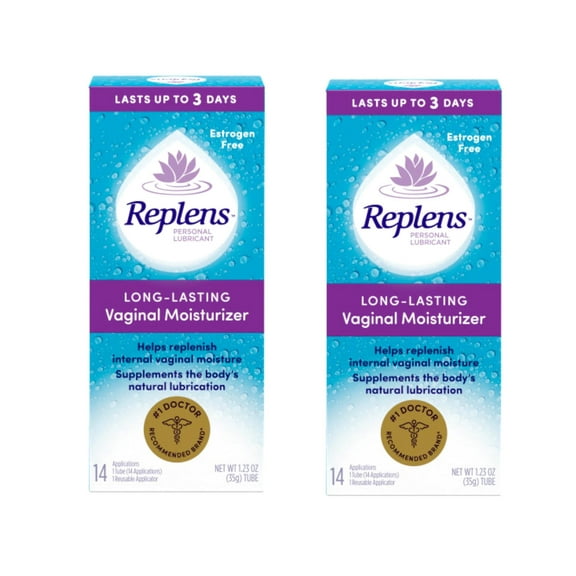 Replens Long-Lasting Vaginal Moisturizer with Reusable Applicator, 14 Count (Pack of 2)