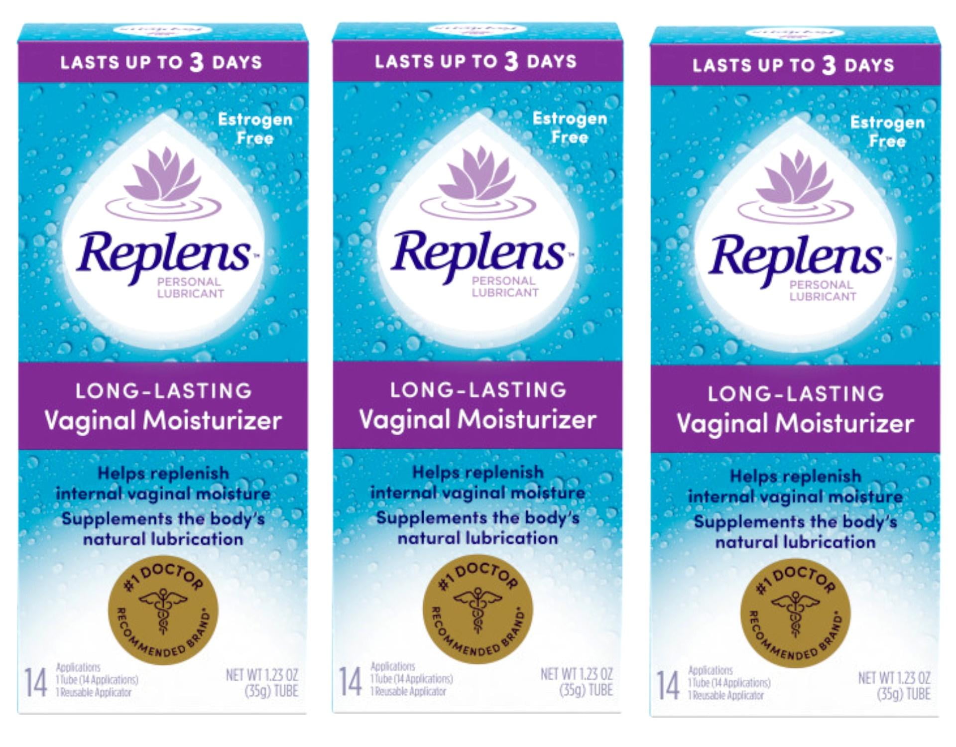 Replens Long-Lasting Vaginal Moisturizer with Reusable Applicator, 14 Count (Pack of 3)