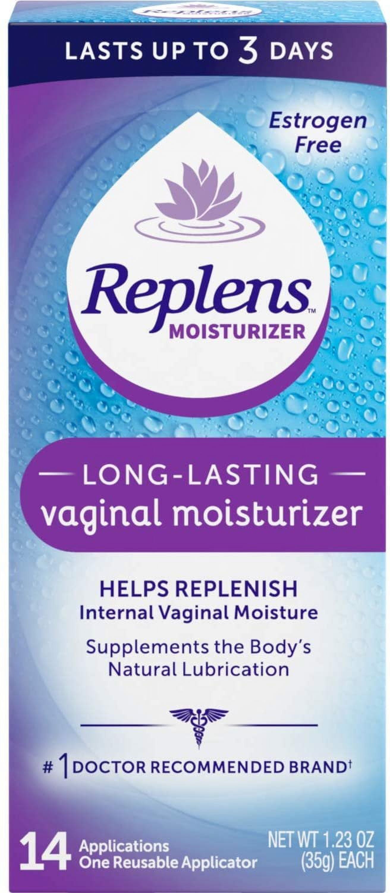 Replens Moisturizer Long Lasting Vaginal Helps Replenish, 1.23 oz, 6 Pack