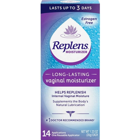 Replens Moisturizer Long Lasting Vaginal Helps Replenish, 1.23 oz, 6 Pack