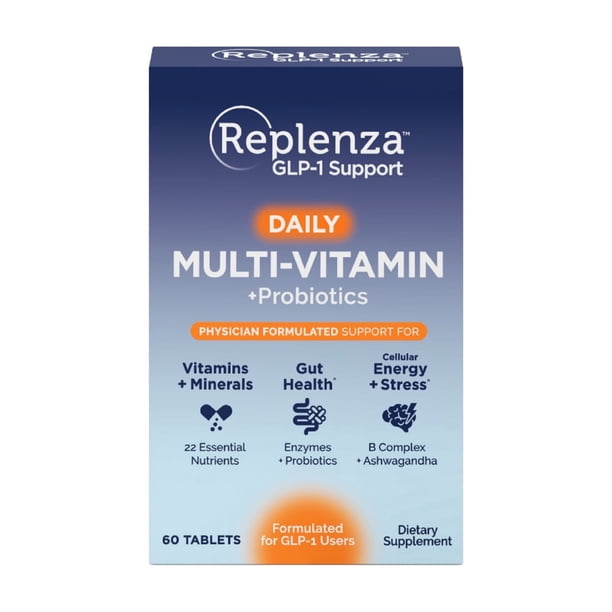 replenza dietary fiber supplement glp-1 relationship Replenza GLP-1 Support, Multivitamin Probiotic, 22 Essential Nutrients,  Promotes Gut Health and Cellular Energy, 60 Tablets