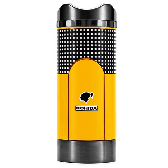 Replica Cuban Cigar Logo Metal Cigar Lighter Windproof Inflatable Three Fire Direct Punch Portable H192