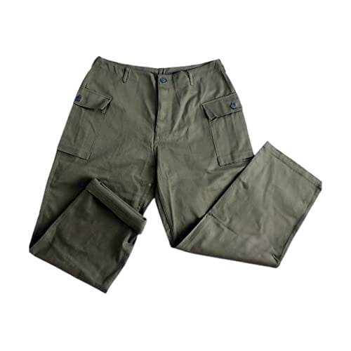 US Army HBT Casual Pants Replica - WWII Style, Cotton, Multiple Pockets