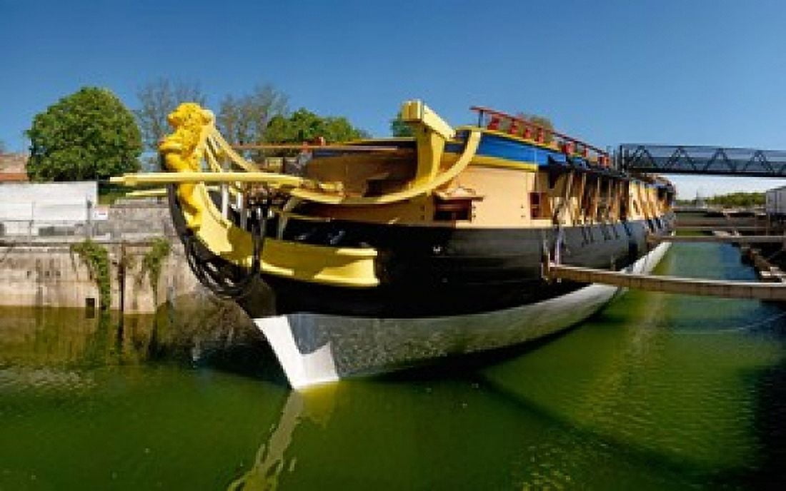 Replica of the Count of La Fayette ship Rochefort Charente-Maritime Poitou-Charentes France Canvas Art - Panoramic Images (36 x 23)