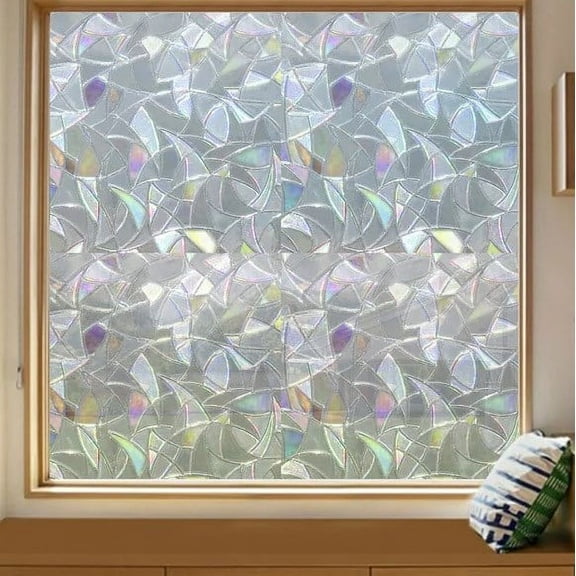 Replio 17.7"x78.7" Privacy Window Covering3D Window Film No Adhesive Static Cling For Glass Window Decor Bathroom Kids Room Sliding Door