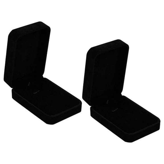 Replio 2 PCS Necklace Box Black Pendant Box Chain Gift Box Velvet Boxes Jewelry Gift Boxes Necklace Display Box Necklace Case Pendant Gift Box For Wedding Engagement Necklaces Jewellery Gifts