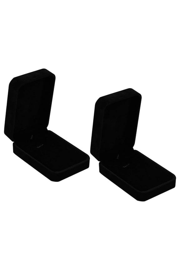 2 PCS Necklace Box Black Pendant Box Chain Gift Box Velvet Boxes Jewelry Gift Boxes Necklace Display Box Necklace Case Pendant Gift Box For Wedding Engagement Necklaces Jewellery Gifts