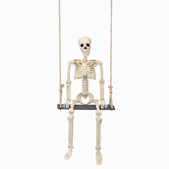 Replio 35-Inch Halloween Hanging Skull Swing, Freely Diy Your Own Skull Design,Skull Decorations,Suitable for Halloween Decorations in Courtyards, Lawns, Under Trees, Haunted Houses, Porches.