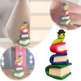 thumbnail image 1 of Replio Bookworm Wearing A Hat Resin Handicraft Ornaments Desktop Micro Ornaments Gifts Ideas, 1 of 9