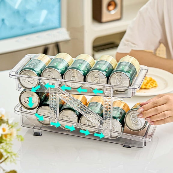 Replio Can Dispenser Organizer For Refrigerator Mini Skinny And Can Holders Drink Storage Wide Adjustable