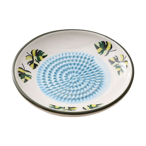 Replio Ceramic Garlic Grater Plate Bowl, 3-In-1 Grind, Mix & Serve, Ceramic Garlic Grater, Grater, Peeler, Easy to Clean, Kitchen Gadget, Greenhouse Gift. Foodies Gif.4.53*4.53in.