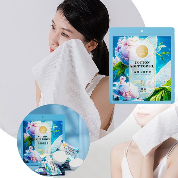 Replio Compressed Towel Disposable Soft Face Towel Enlarged And Thickened Five Pack Portable Travel Supplies（5pc） Gifts Ideas