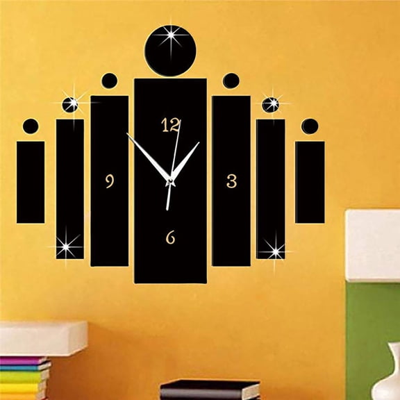 Replio Decor Modern Design Silver Watch Home Wall 3D Sticker Clock Wall Clock
