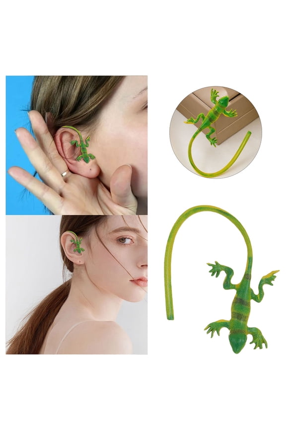 Ear Clip Wrap Fun Jewelry With No Piercing Animal Earclip Funny Gecko Jewelry Oddity Quirky Funny Weird Jewelry Gifts Gifts