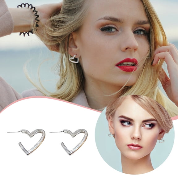 Replio Fashion Simple Gold Earring Big Heart Earring Cz Pave Drop Earring Jewelry For Women Gift Gifts