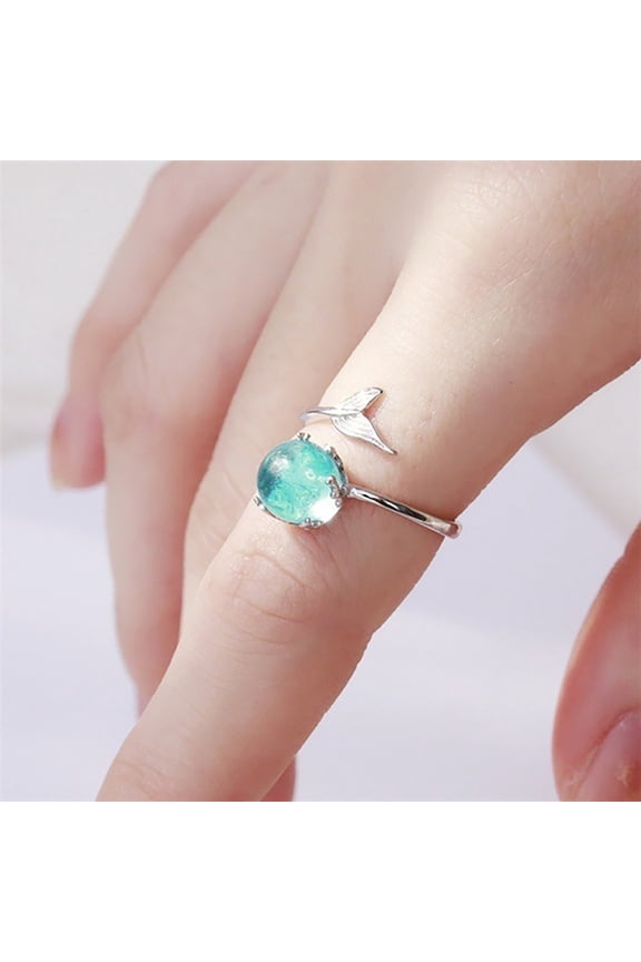 Fish Female Fashion Bubble Ring Tail Rings