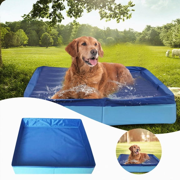 Replio Foldable Dog Paddling Pool, Square Dog Paddling Pool, Foldable Dog Bathing Pool, Suitable for Small Dogs And Cats, Measuring 50 X 50 X 10 Cm.
