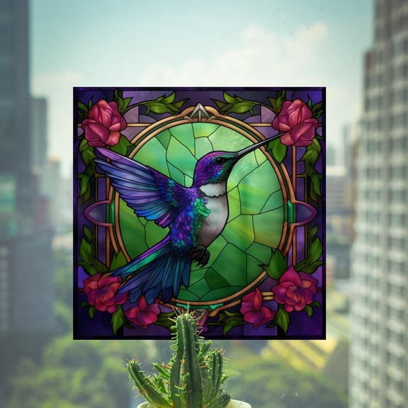 Replio Hummingbird Collision Warning Stickers Color 3D Electrostatic Window Glass Stickers Removable Stickers Removable Personality Wall Stickers Bathroom Decorative Wall Stickers