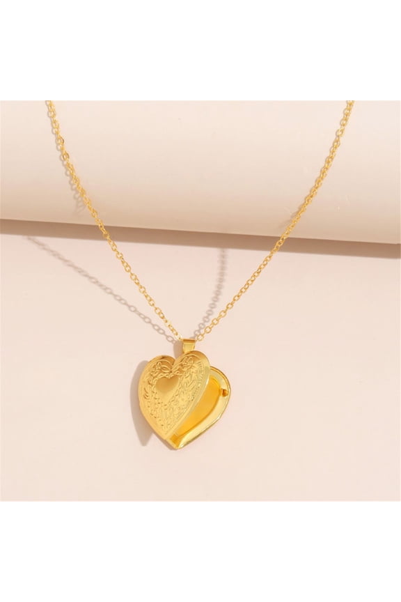 JEWELERS Solid Yellow Gold 12MM Roses Heart Locket Pendant- For Photos, Messages, Sentimental's