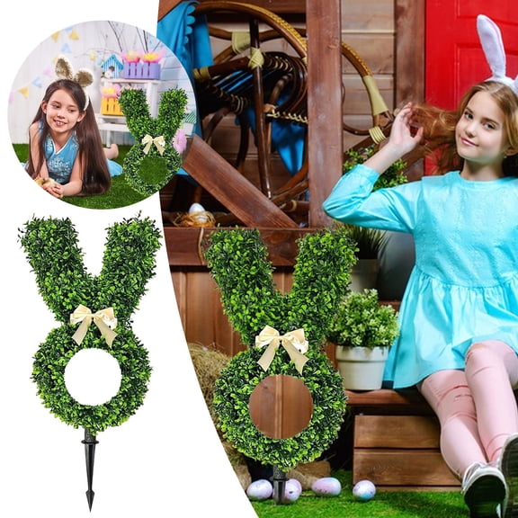 Replio Latest Model Easter Bunny Topiary Green Bunny Shaped Topiary Tree Pot Easter Bunny Rabbit Boxwood Topiaries for Porch Decor Outdoor/Indoor Gifts