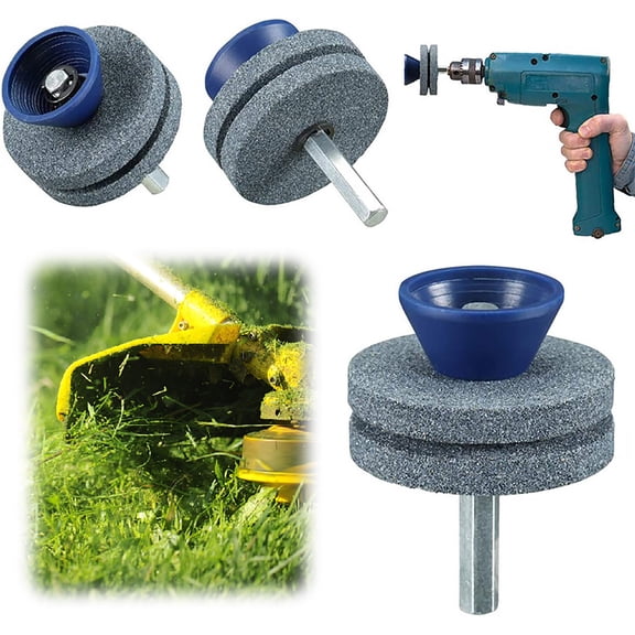 Replio Orundum Mower Sharpener Universal Wear For Any Power/Hand Drill Double Layer Easy To Use And Not Easy Damage (Gray) Gifts