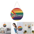 thumbnail image 1 of Replio Rainbow Door Sign Welcome Sign Wooden Farmhouse Home Sign Door Sign For Front Door Farmhouse Home Outdoor Decor Gifts Ideas, 1 of 9