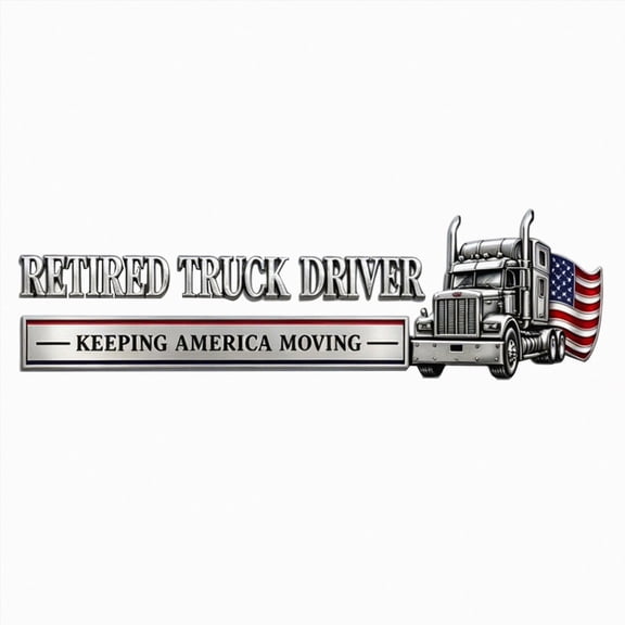 Replio Retired Truck Driver Car Badge, Truck Driver Car Sticker, 3d Metal Retirement Badge Sticker, Metal Car Sticker. Suitable for Sedans and Suvs.